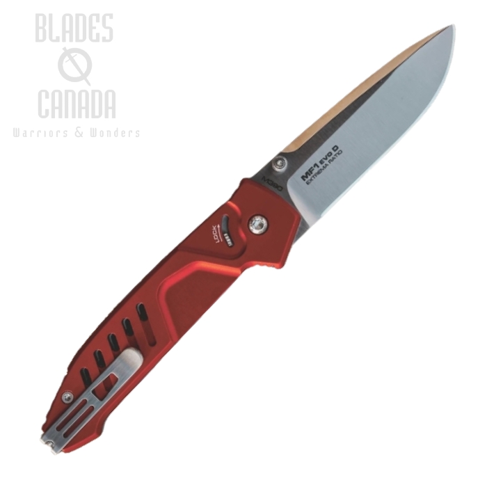 Extrema Ratio MF1 Evo D Folding Knife, M390 Satin, Aluminum Red